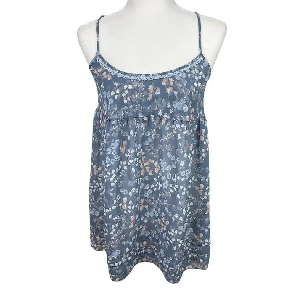 Victoria's Secret Angels XS Top Babydoll Floral Sheer Coquette Feminine Y2K - Picture 2 of 11